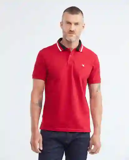 Camiseta Contrast Neck Polo Rojo Chili Oscuro Talla S Chevignon