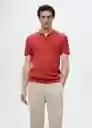 Polo Lino Rojo Talla S Hombre Mango