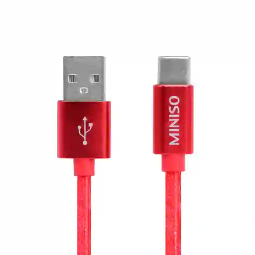 Cable de Datos de Aluminio Trenzado Tipo C 3A Rojo Miniso