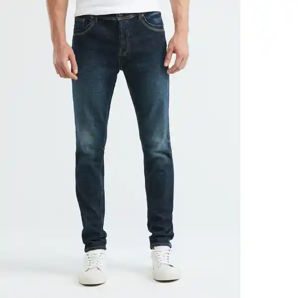 Jean Super Slim Fit Rider Hombre Azul Oscuro Talla 30 Chevignon