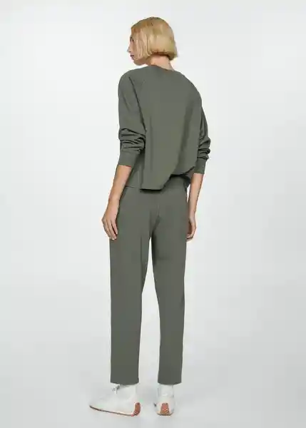 Pantalón Pique Khaki Talla XS Mujer Mango