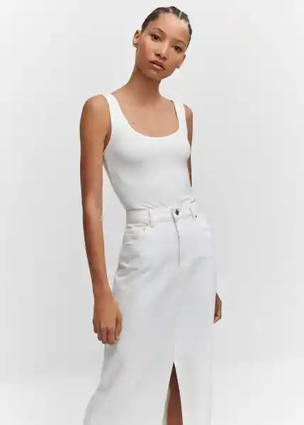 Top Casar Blanco Talla M Mujer Mango