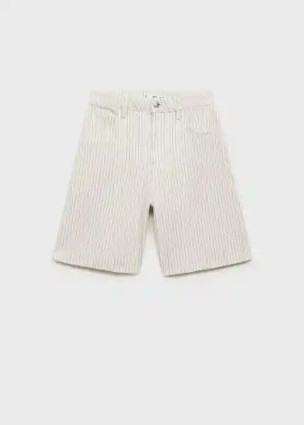 Bermuda Camilla Offwhite Talla 34 Mujer Mango