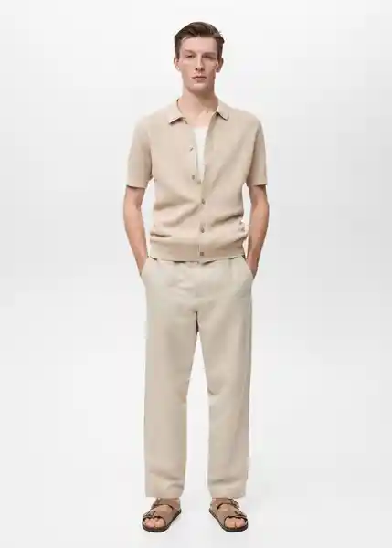 Camisa Canario Arena Talla M Hombre Mango
