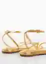 Sandalias Macha Oro Talla 38 Mujer Mango