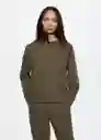 Sudadera Pique Khaki Talla L Mujer Mango