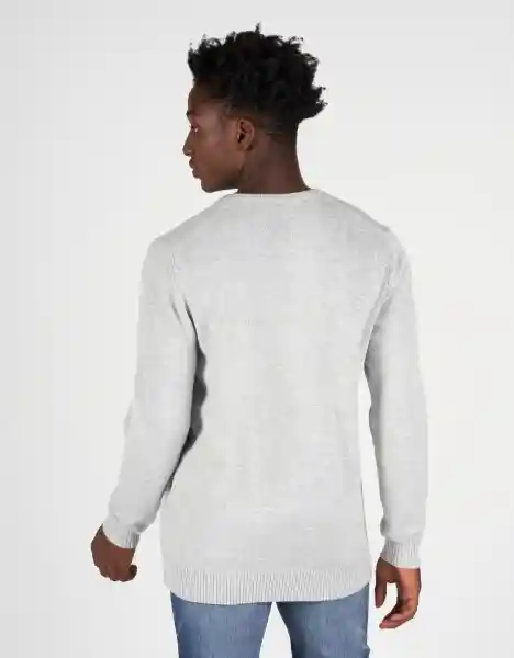 American Eagle Suéter Icon Cuello v Gris Claro Talla Medium