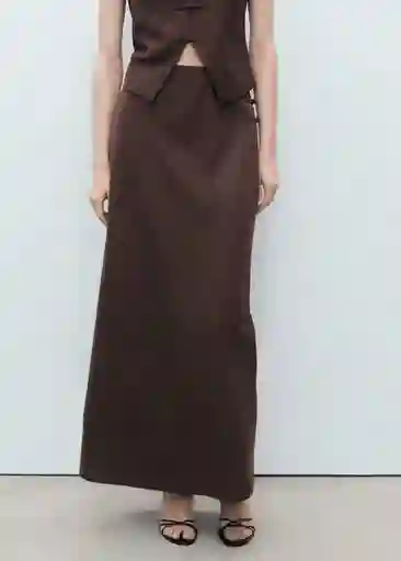 Falda Laguna Chocolate Talla L Mujer Mango