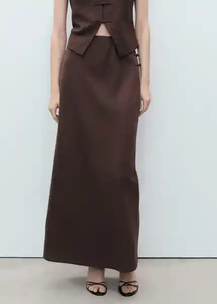 Falda Laguna Chocolate Talla L Mujer Mango