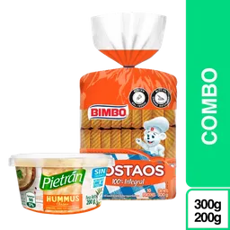 Combo Tostaos Integral Bimbo 300g + Pietran Hummus Clásico