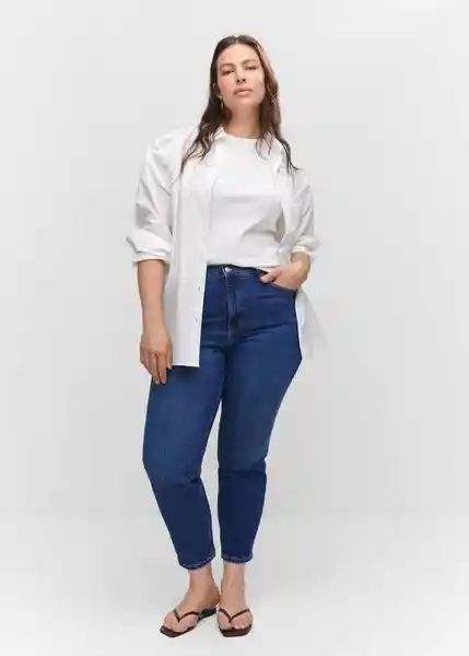 Pantalón Jean New Mom Tejano Oscuro Talla 34 Mujer Mango