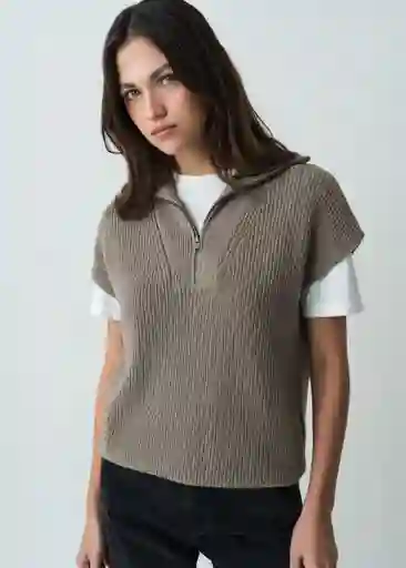 Blusa Manga Sisa Tejido Gris Aluminio Claro XS/S 082G070 Naf Naf