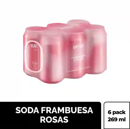 Hatsu Soda Sabor a Frambuesas y Rosas sin Azúcar