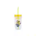 Vaso de Plástico Con Pitillo Amarillo Colección Minions Miniso