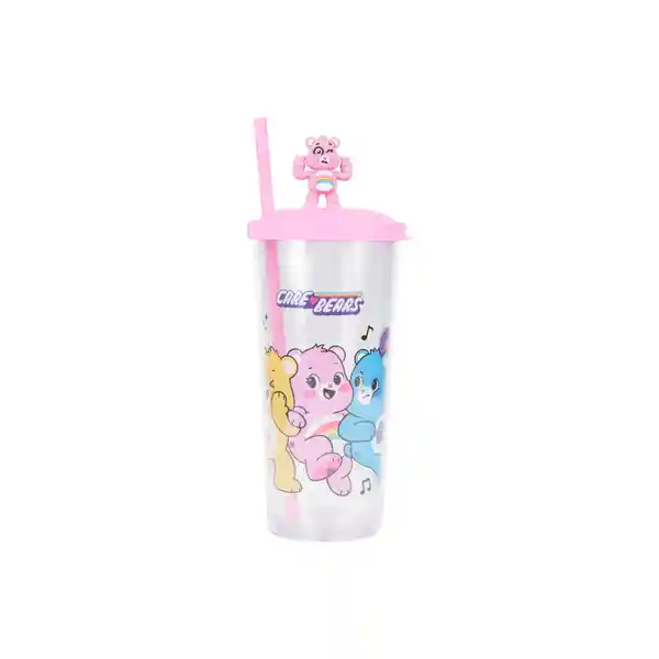 Vaso Plástico Con Pitillo de la Colección Care Bears Rosa Miniso