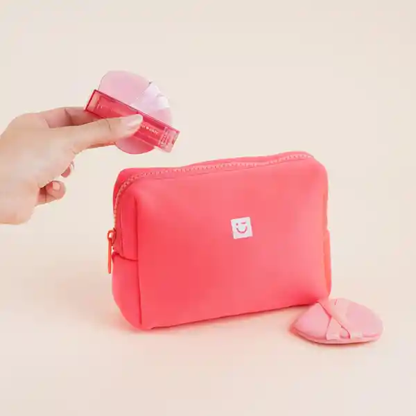 Cosmetiquera Tela Tipo Esponja Coral Serie Miniso