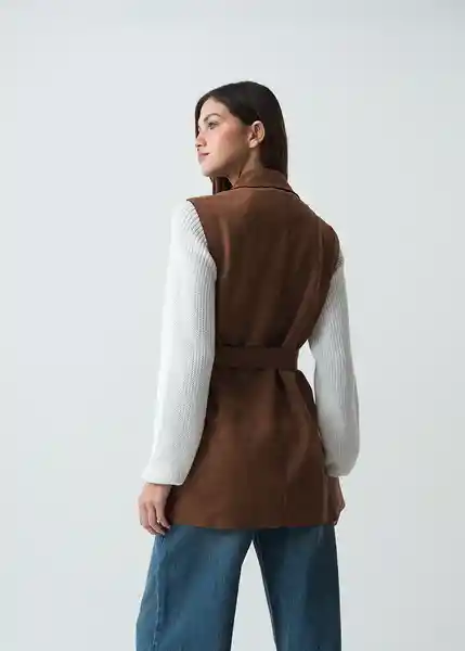 Chaleco Mujer Café Emperador Talla L 523G033 Naf Naf
