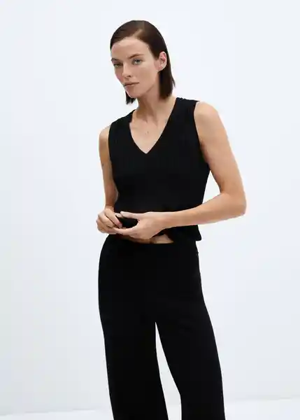 Top Sophie-W Negro Talla S Mujer Mango