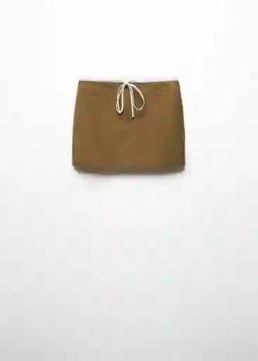 Falda Paula Beige Talla 36 Mujer Mango