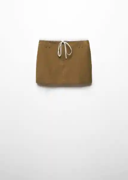 Falda Paula Beige Talla 36 Mujer Mango