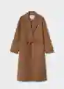 Abrigo Batin Camel Talla 24 Mujer Mango