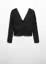 Blusa Gloria Negro Talla L Mujer Mango