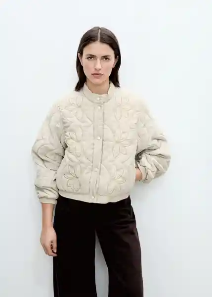 Chaqueta Puzzle Gris Talla XL Mujer Mango