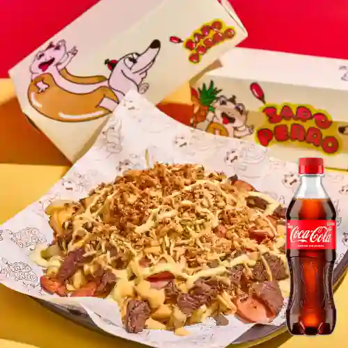 Combo Salchipapa Sapoperro + Coca Cola Original 400 ml