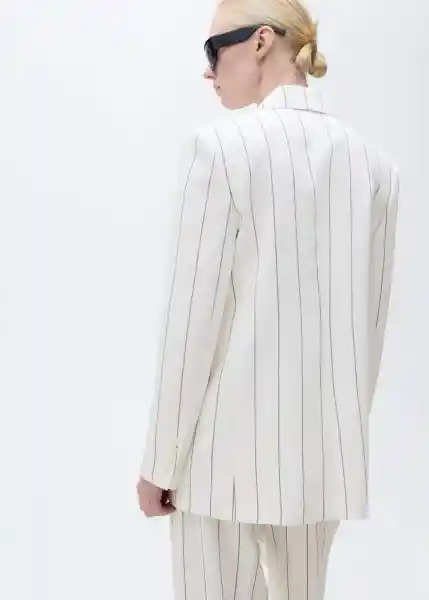 Blazer Americana Moscova Blanco Talla M Mujer Mango