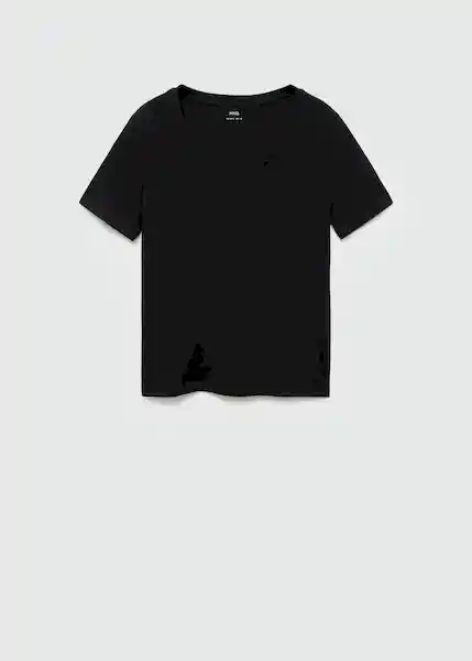 Camiseta Chalapi Negro Talla XS Mujer Mango