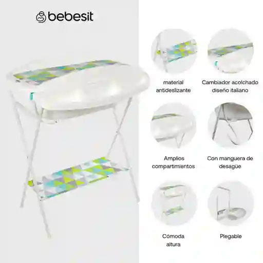 Prinsel Bañera Para Bebé Con Mueble Gaviota Azul