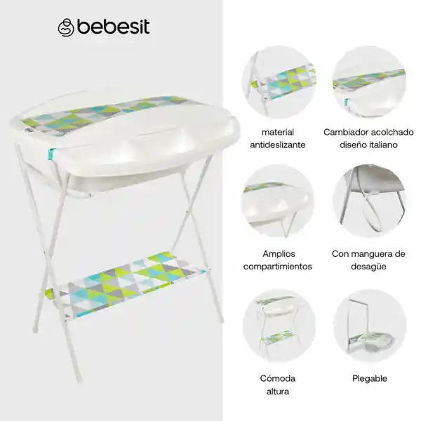Prinsel Bañera Para Bebé Con Mueble Gaviota Azul