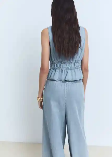 Top Siros Tejano Claro Talla M Mujer Mango