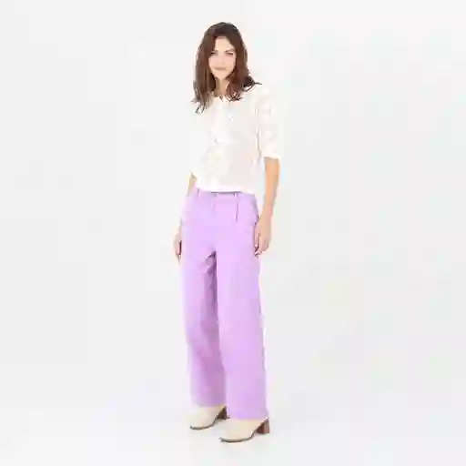 Pantalón Tiro Alto Bota Recta Morado Talla 8 - 712903