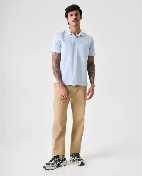 Camisa Hombre Azul Talla L 812G000_AZU144115