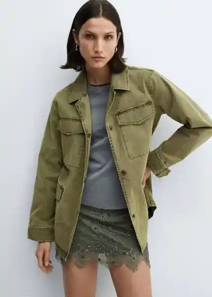 Sobrecamisa Caracas Khaki Talla S Mujer Mango