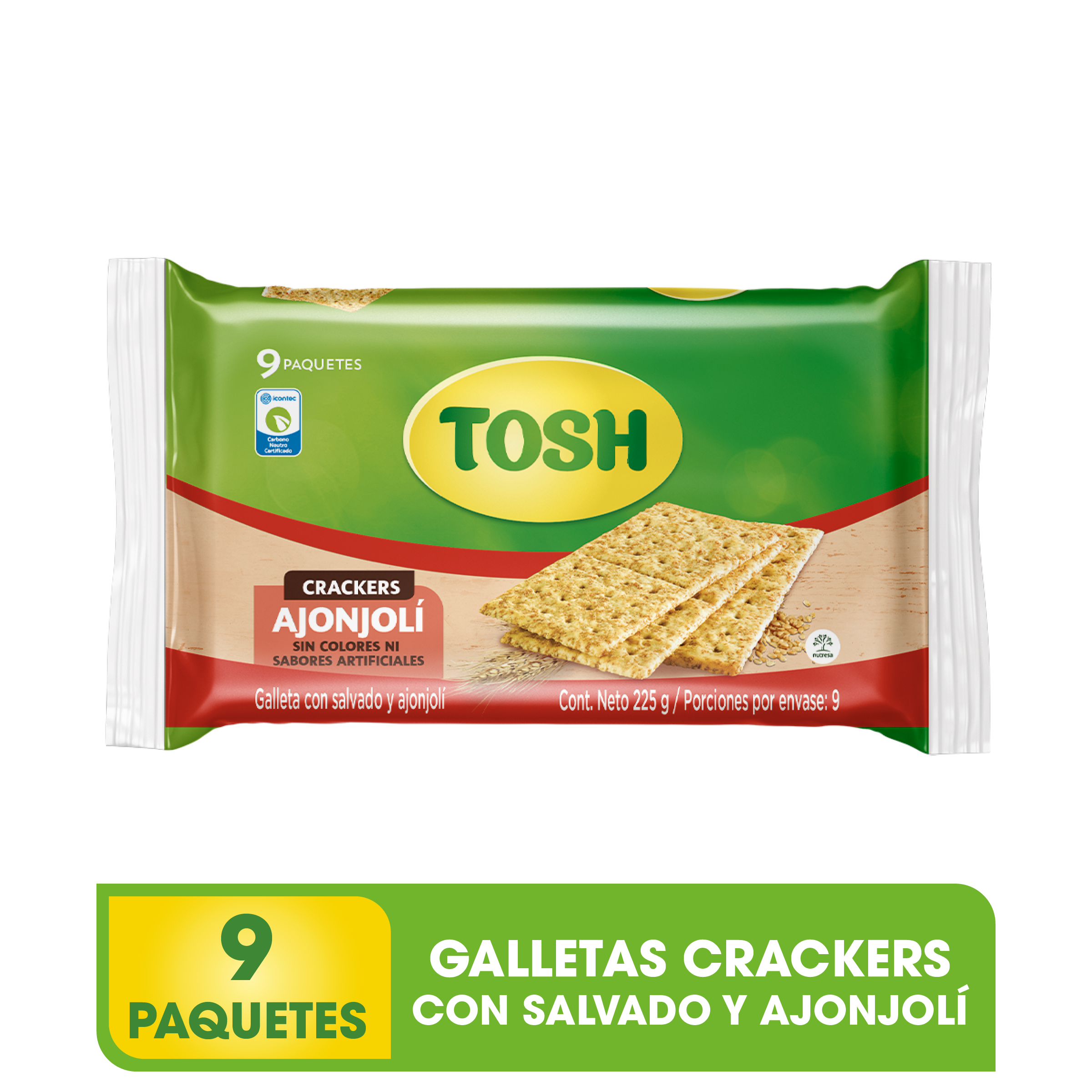 Tosh Crackers de Ajonjolí x9 und (225 g)