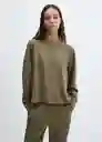 Sudadera Pique Mujer Khaki Talla 24 Mango