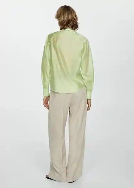 Camisa June Verde Talla M Mujer Mango