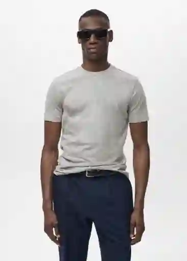 Camiseta Cherlo Gris Medio Vigoré Talla S Hombre Mango
