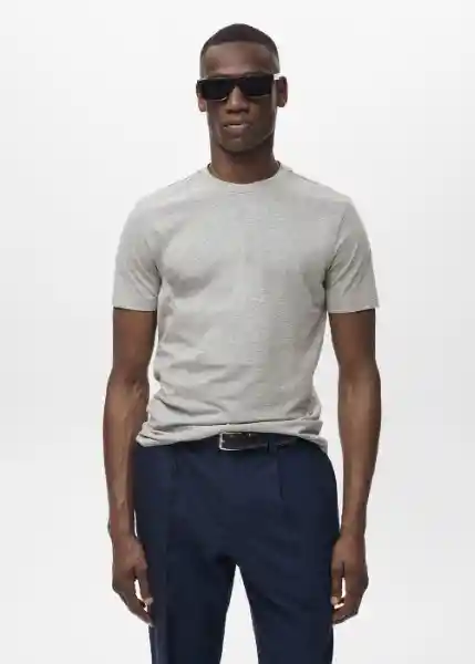Camiseta Cherlo Gris Medio Vigoré Talla S Hombre Mango