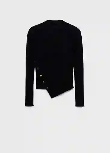 Jersey Botona Negro Talla M Mujer Mango