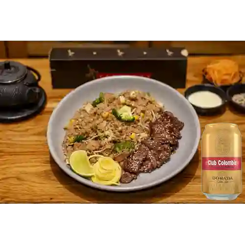 Combo Arrocito Mandarin + Club col. Dorada Lta 330ml