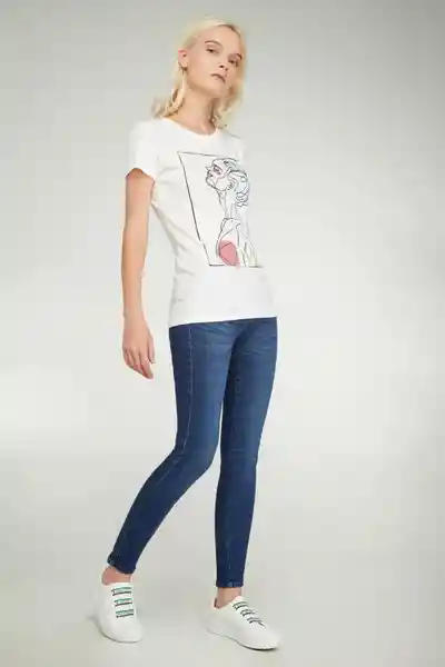 Koaj Camiseta Estampada Moda Crema Muy Claro Talla S