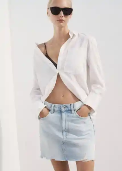 Falda Elena Tejano Claro Talla M Mujer Mango