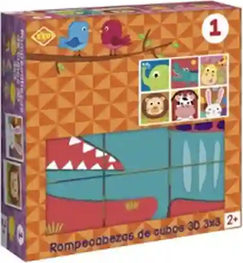 Rompecabezas de Cubos Con Animales 6 Figuras en 1