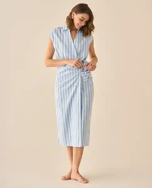 Vestido Azul Medio Talla L 693G000 Esprit