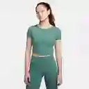 Nike Camiseta W One Fitted Df Ss Top Para Mujer Verde Talla XS