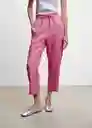 Pantalón Linew Rosa Pastel Talla 26 Mujer Mango