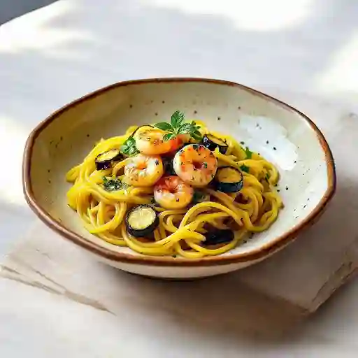 Tagliolini Pesto E Gamberi